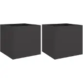 vidaXL Plantenbakken 2 st 42x40x39 cm staal zwart