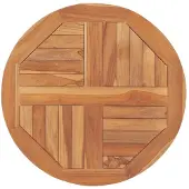 vidaXL Tafelblad rond 2,5 cm 60 cm massief teakhout