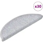 vidaXL Trapmatten 30 st 56x17x3 cm lichtgrijs halfrond