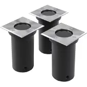 vidaXL Buitenverlichting, bodemlampen, 3 stuks, vierkant