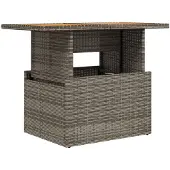 vidaXL Tuintafel 100x55x73 cm poly rattan en acaciahout grijs