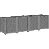 vidaXL Plantenbak 160x40x53 cm polypropeen lichtgrijs