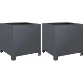 vidaXL Plantenbakken 2 st 40x40x40 cm staal antracietkleurig