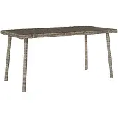 vidaXL Tuin salontafel rechthoekig 80x40x37 cm poly rattan grijs
