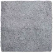 vidaXL Hoogpolig vloerkleed NAVARRA 120x120 cm polyester zilvergrijs