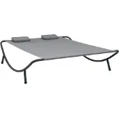 vidaXL Loungebed stof antraciet