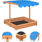 vidaXL Zandbak met verstelbaar dak 115x115x115 cm vurenhout