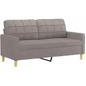 vidaXL Tweezitsbank 140 cm stof taupe