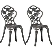 vidaXL Bistrostoelen 2 st gietaluminium bronskleurig