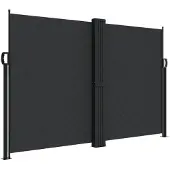 vidaXL Windscherm uittrekbaar 160x1000 cm zwart