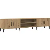 vidaXL Tv-meubel 180x31,5x40 cm bewerkt hout artisanaal eikenkleurig