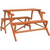 vidaXL Picknicktafel met banken 2-in-1 ombouwbaar massief vurenhout