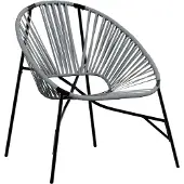 vidaXL Tuinstoel Egg poly rattan zwart en lichtgrijs