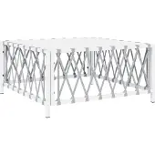 vidaXL Tuintafel 70x70x34 cm geweven stof wit