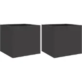 vidaXL Plantenbakken 2 st 32x30x29 cm staal zwart
