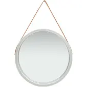 vidaXL Wandspiegel met band 60 cm zilverkleurig