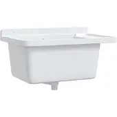 vidaXL Gootsteen wandgemonteerd 60x40x28 cm hars wit