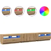 vidaXL Tv-meubel met LED 260x35x40 cm bewerkt hout artisanaal eiken