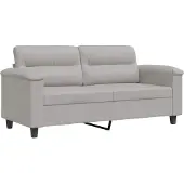 vidaXL Tweezitsbank 140 cm microvezelstof lichtgrijs