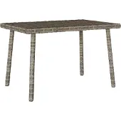 vidaXL Tuin salontafel rechthoekig 60x40x37 cm poly rattan grijs