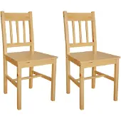 vidaXL Eetkamerstoelen hout natuurlijke houtkleur 2 st online kopen