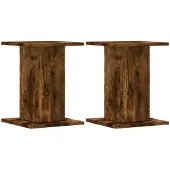 vidaXL Plantenstandaards 2 st 30x30x40 cm bewerkt hout gerookt eiken