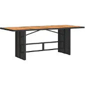 vidaXL Tuintafel met acaciahouten blad, 190x80x74 cm, polyrotan