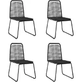 vidaXL Tuinstoelen 4 st poly rattan zwart