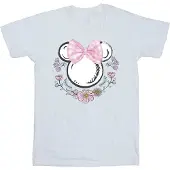 Disney Meisjes Minnie Mouse Strikjes & Bloemen Katoenen T-shirt (Wit)