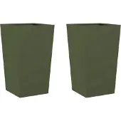 vidaXL Plantenbakken 2 st 45x45x75 cm staal olijfgroen