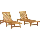 vidaXL Ligstoelen 2 st massief acaciahout