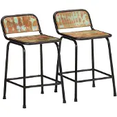 vidaXL Barkrukken 2 st 46x35,5x70 cm massief gerecycled hout