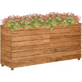 vidaXL Verhoogde plantenbak, 150x40x72 cm, teakhout en staal
