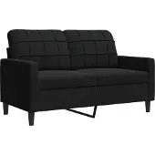 vidaXL Tweezitsbank 120 cm fluweel zwart