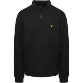 Lyle & Scott katoenen loopback sweatshirt met 1/4 rits - zwart