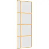 vidaXL Schuifdeur 76x205 cm mat ESG-glas en aluminium goudkleurig