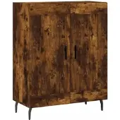 vidaXL Dressoir 69,5x34x90 cm bewerkt hout gerookt eikenkleurig
