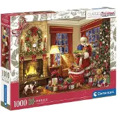 Clementoni Puzzel Klassieke Kerstcollectie Santa's Visit 1000 - Puzzel 1000 stukjes