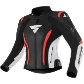 SHIMA Miura 2.0 Dames Zwart Wit Rood Leren Motorjas Maat 42