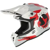 Acerbis Linear Graphic Wit Rood Grijze Crosshelm Maat 2XL