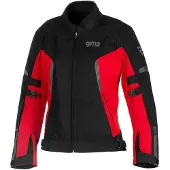 GMS Vega Dames Zwart Rood Waterdichte Textiele Motorjas Maat XS