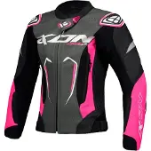 Ixon Vortex 3 JKT L Zwart Roze Wit Dames Leren Motorjas Maat 2XL