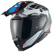 NEXX X.Wed3 Furka, avonturenhelm ,Zwart/Wit/Rood/Blauw ,S
