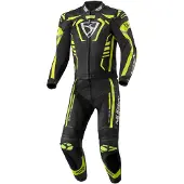 MUGENRACE Predator Zwart Wit Neon Geel Geperforeerd 2-Delig Motorpak Maat 50