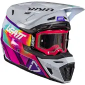 Leatt Moto 8.5 V26 Multikleur Roze Crosshelm met Bril Maat XL
