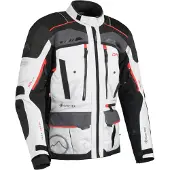 Dane Hornum Grijs Zwart Rode Waterdichte Textiele Motorjas Maat M