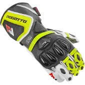 Bogotto Monza Geperforeerde Zwart Wit Neon Geel Handschoenen Maat M