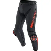 Dainese Super Speed Leather Broek Zwart Rood Fluo Maat 56