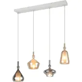 TRIO Hanglamp Aldea, 4 lampen, modelnummer 349400417E14, kleur: oLB. (Afmetingen: breedte x hoogte).