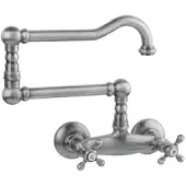 Pb klassieke opbouw muurkraan sterknoppen lange draaibare uitloop Chroom 1208855442
